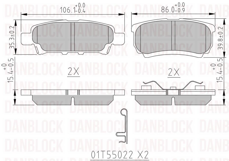 Sada brzdových platničiek kotúčovej brzdy DANBLOCK